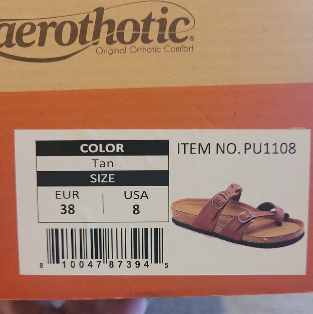 Aerothotic Sandals. New in Box. Size 8US 38EU